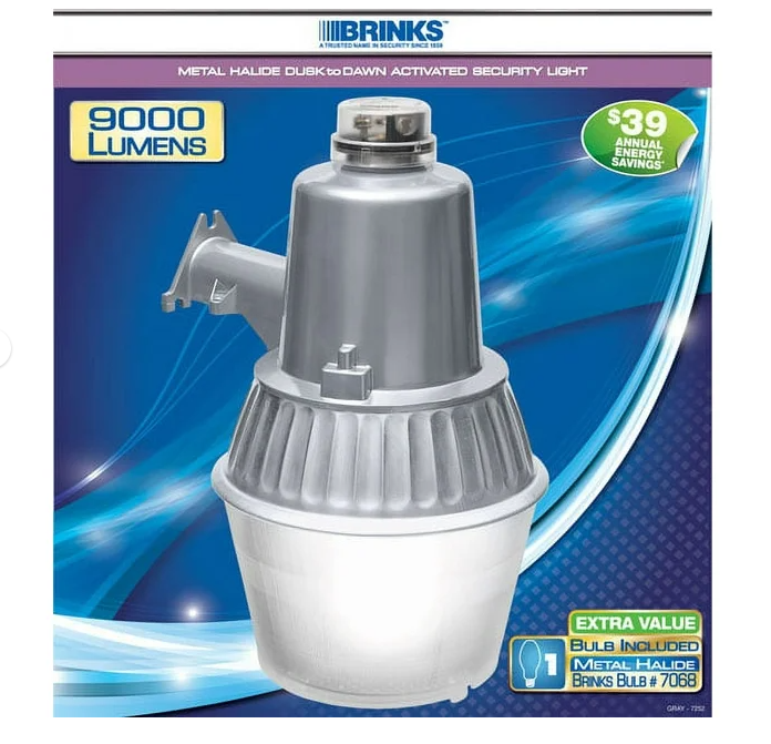 7252 Brinks 100W Metal Halide Dusk To Dawn Activated Security Light Hampton.Care